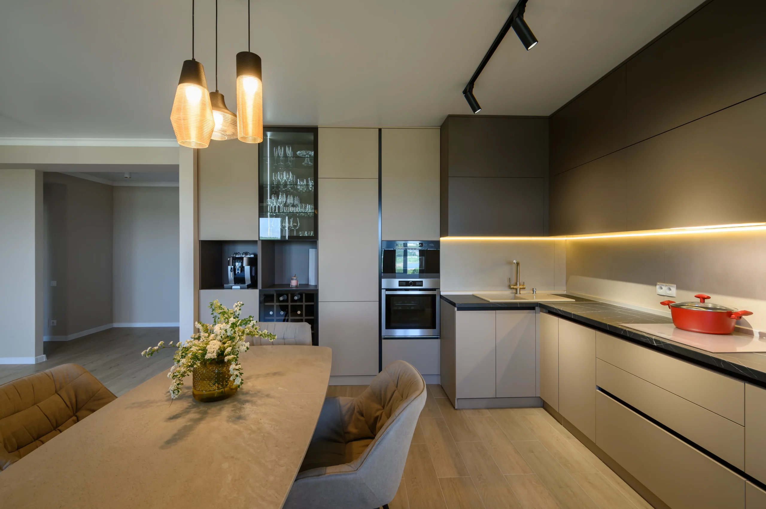 large-modern-grey-luxurious-kitchen-dining-room-studio-apartment